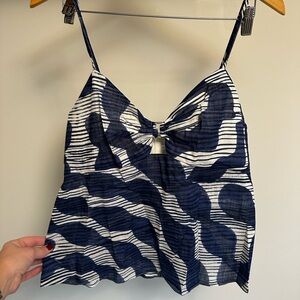 Banana Republic factory Blue and White Patterned Top